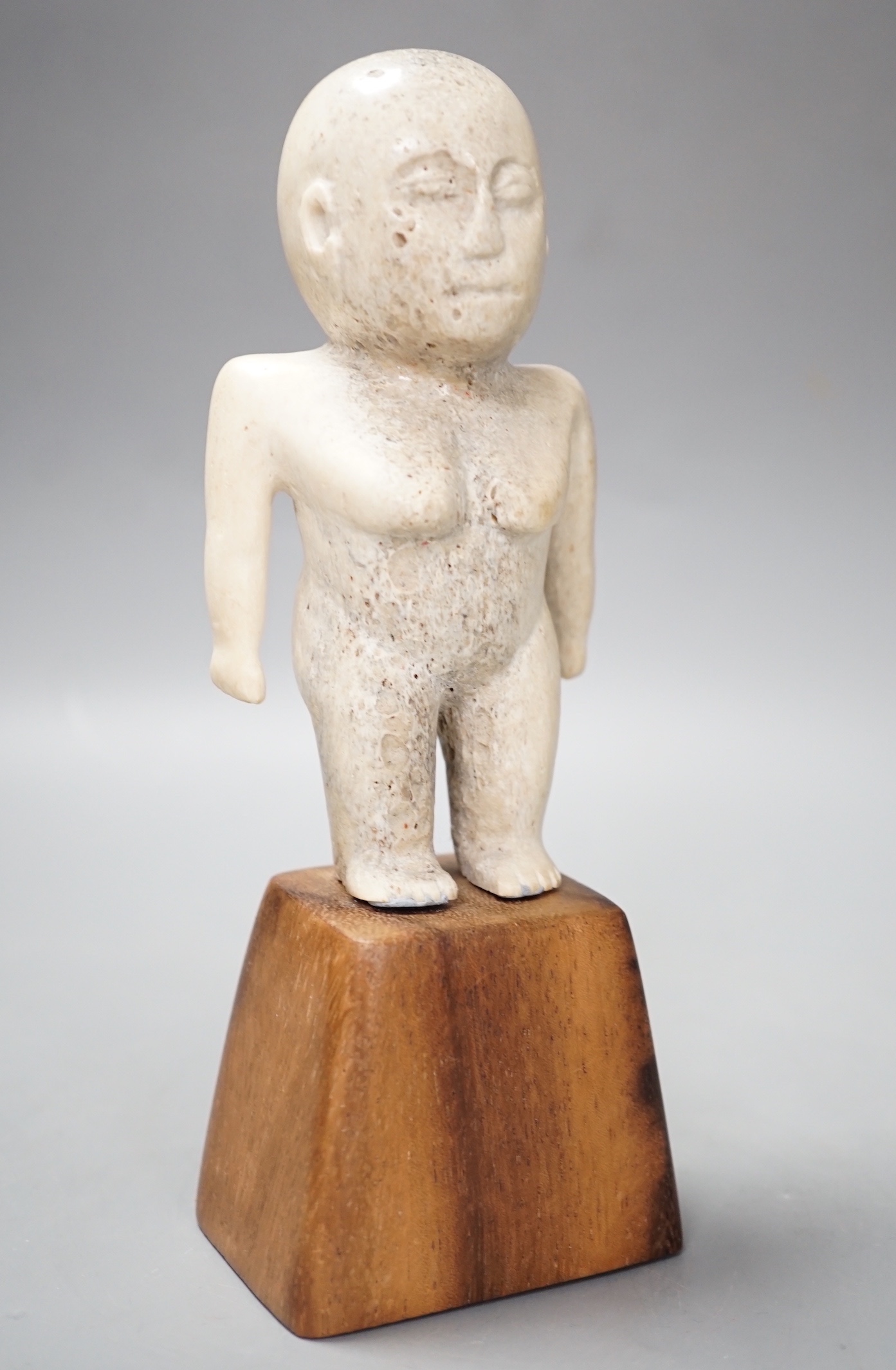 A Polynesian? Marine bone figure, 20 cms high.